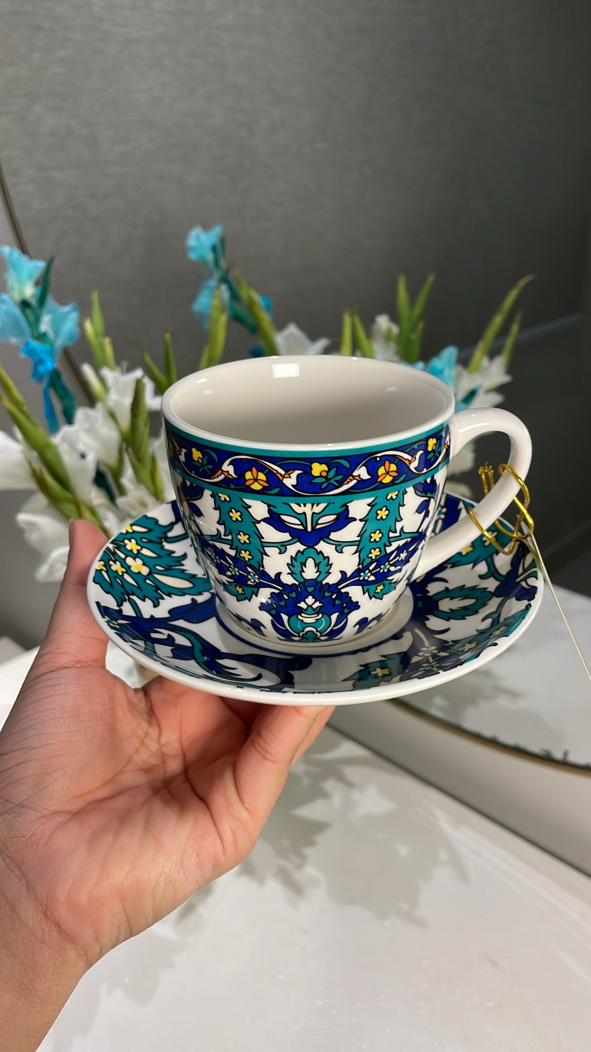 PERSIAN  HERITAGE CUP SAUCER SET OF 6