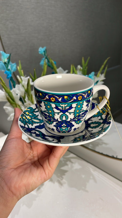 PERSIAN  HERITAGE CUP SAUCER SET OF 6