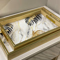 Vintage white and gold tray           set of 2