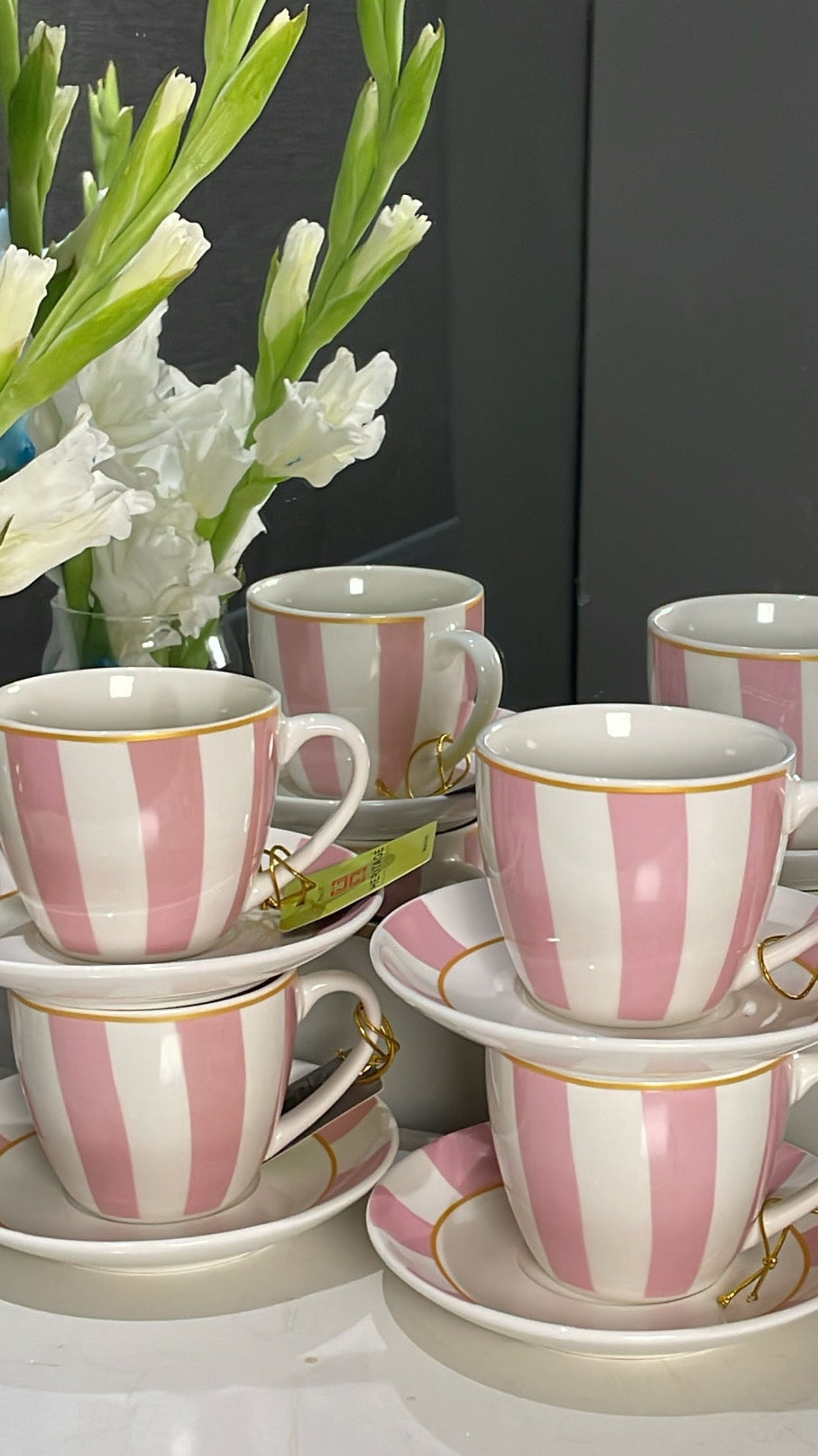 Heritage Milano Pink Cup And Saucer Set Of 6 250ml