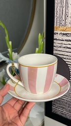 Heritage Milano Pink Cup And Saucer Set Of 6 250ml
