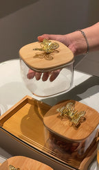 Storage Jar Set Of 2 ( Butterfly Knob )