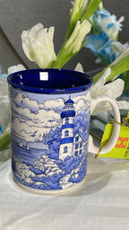 Heritage Blue Lighthouse Mug Set Of 6 350ml