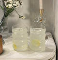 set of 6 curvy glass