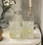 set of 6 curvy glass