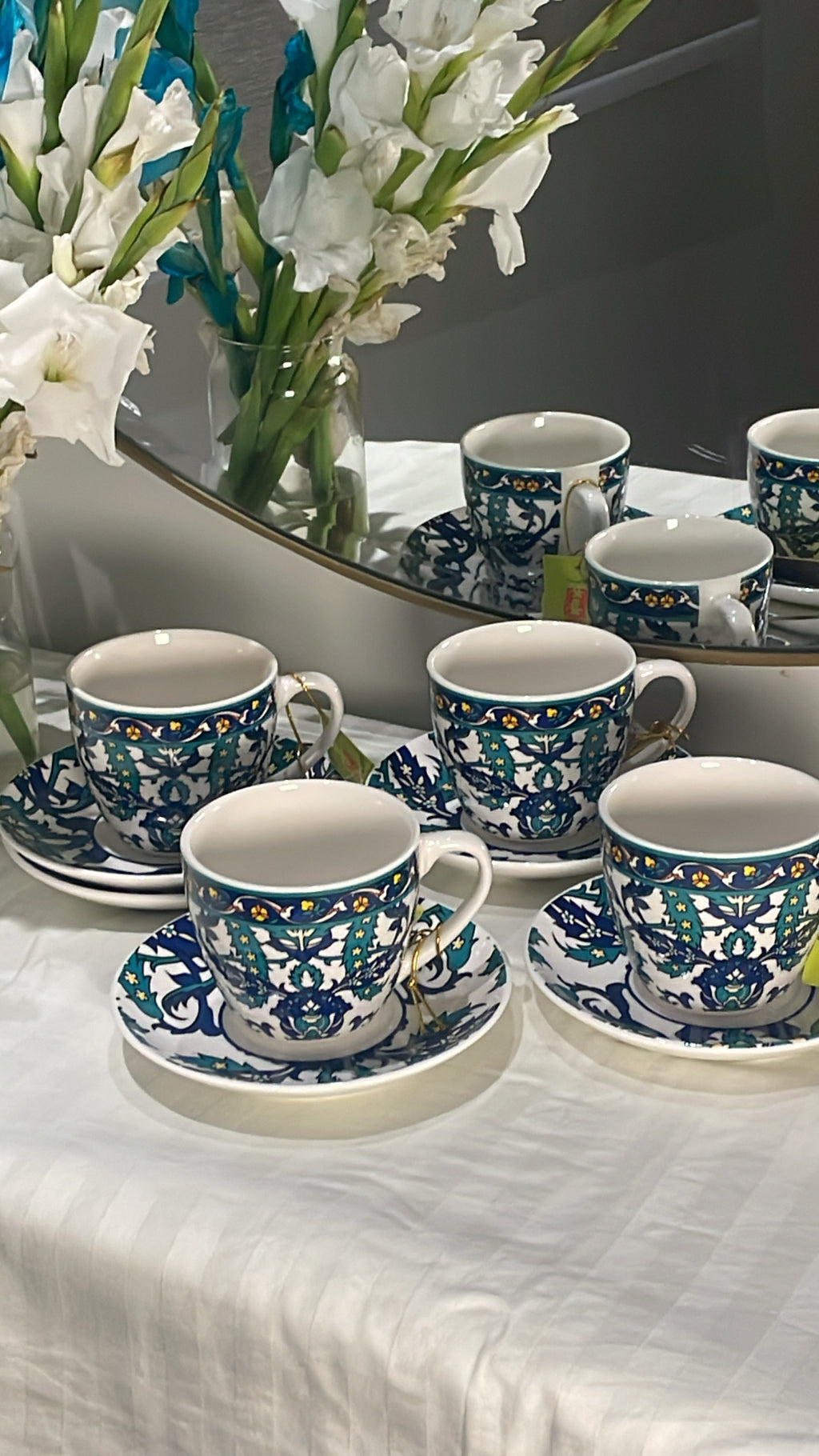 PERSIAN  HERITAGE CUP SAUCER SET OF 6