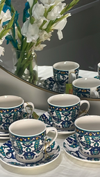 Heritage Ornate Tile Design Cup And Saucer Set Of 6 250ml