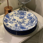 BLUE FLORAL 10 pcs plate set