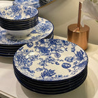 BLUE FLORAL 10 pcs plate set