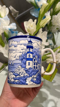 Heritage Blue Lighthouse Mug Set Of 6 350ml