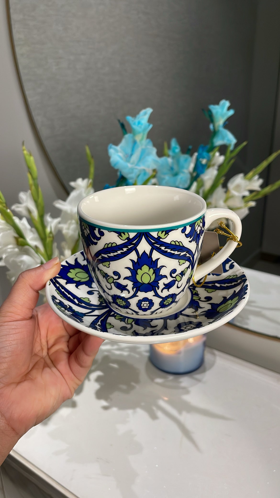 Elegant Safavid Pattern Cup Set Of Six
